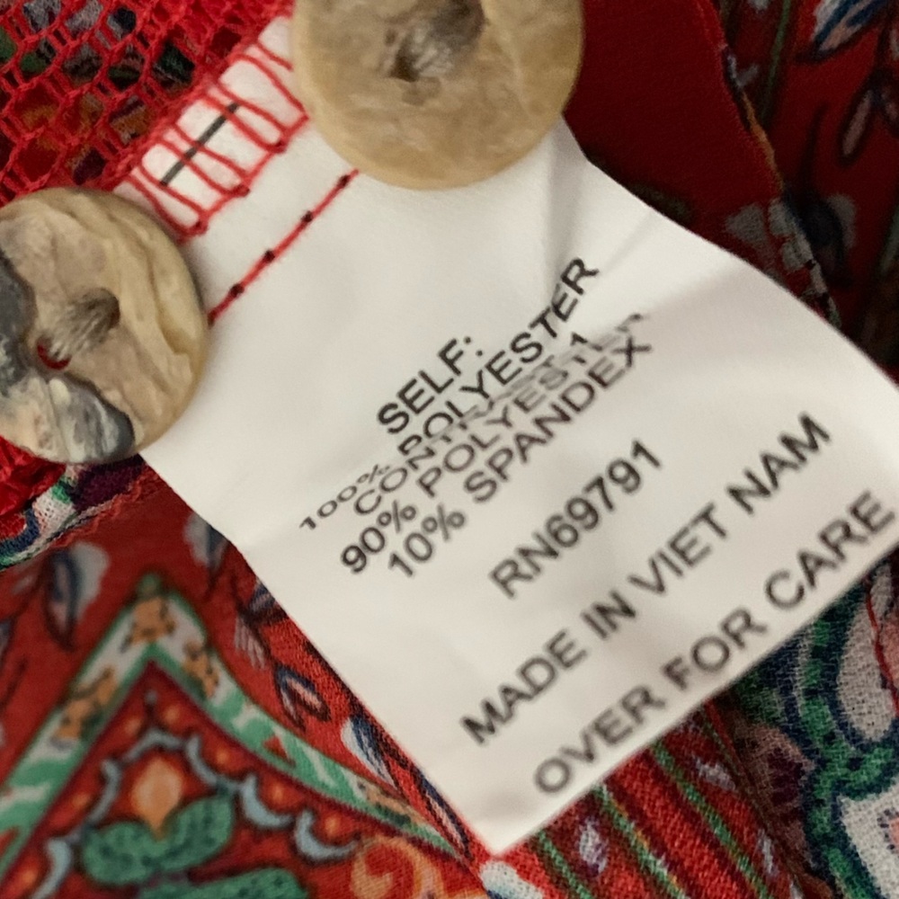 Anthropologie Red Patterned Blouse - image 5